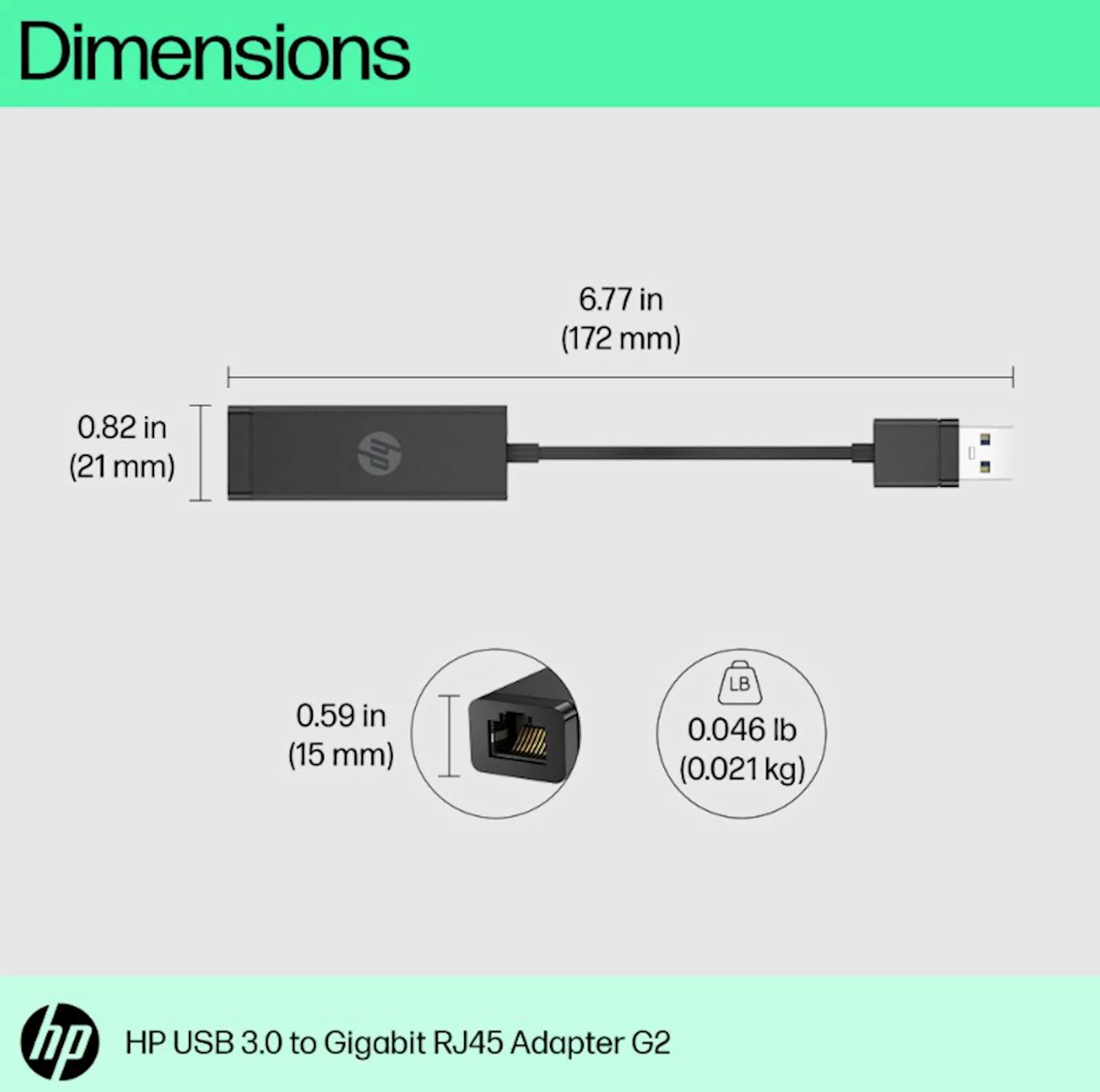 Adapter HP USB-A 3.0 na RJ-45 G2 - slika 2