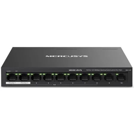 10-Port 10/100Mbps Desktop Switch with 8-Port PoE+PORT: 8× 10/100 Mbps PoE+ Ports, 2× 10/100 Mbps Non-PoE PortsSPEC: Compatible with 802.3af/at PDs, 65 W PoE Power, Desktop Steel Case, Wall MountingFE - slika 2