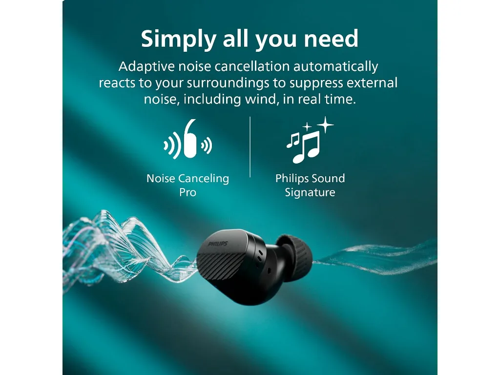 Philips TAT5000BK BT slusalDetaljan prirodni zvuk; 6 mikrNoise Canceling Pro; 4oh baterija - slika 4