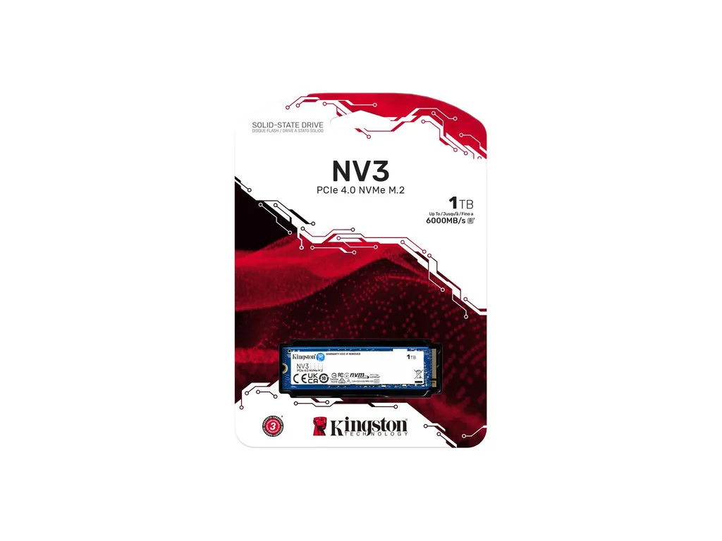 Kingston SSD 1TB NV3NVMe PCIe Gen 4.0x4R/W : 6000/4000MB/s - slika 2