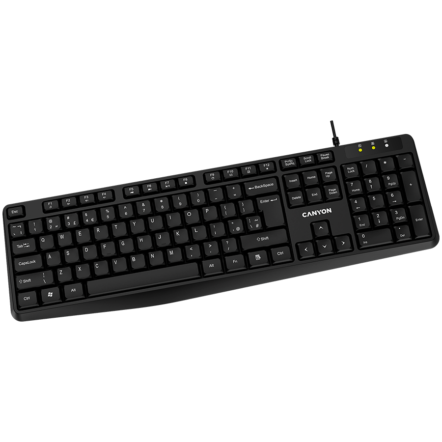 CANYON keyboard KB-1 EN/AD Wired Black - slika 2