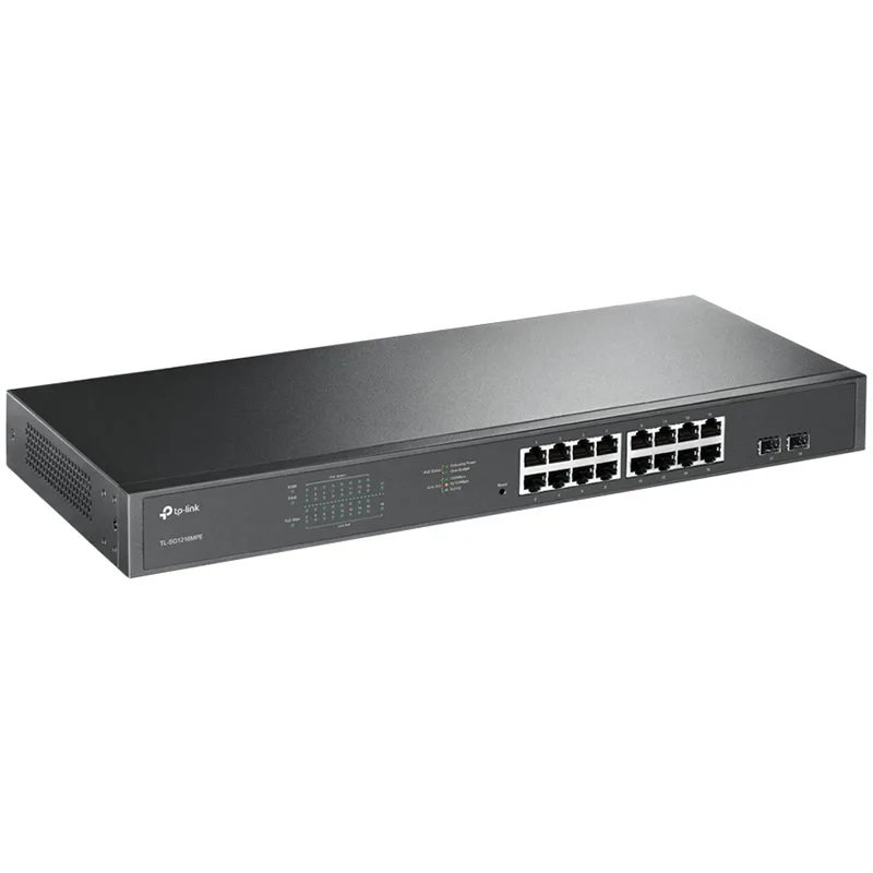 TP-Link TL-SG1218MPE 16-Port Gigabit PoE+ Easy Smart Switch,16 Gigabit PoE+ RJ45 Ports,2 x SFP, 2× combo gigabit SFP slots,802.3at/af,250W PoE Power,1U 19-inch Rack-mountable Steel Case,MTU/Port/Tag-b - slika 5