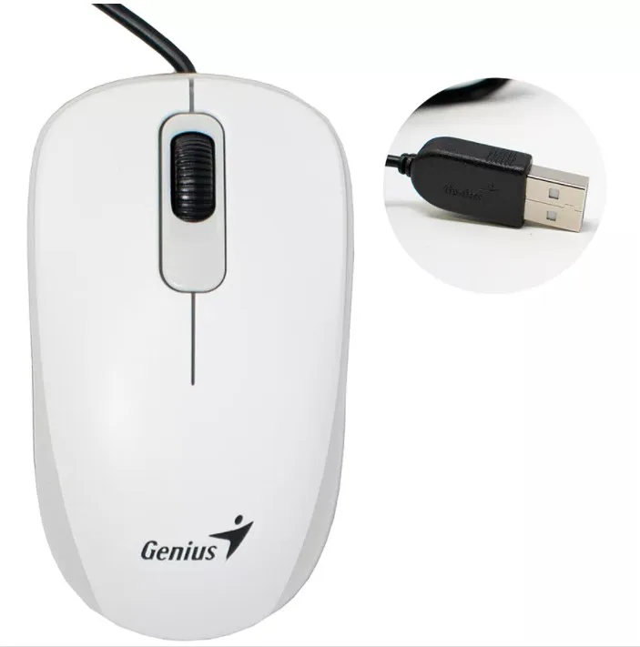 Genius miš DX-110 USB bijeli 1.000 DPI, USB veza,3 tipke, 1.5 m kabal - slika 2