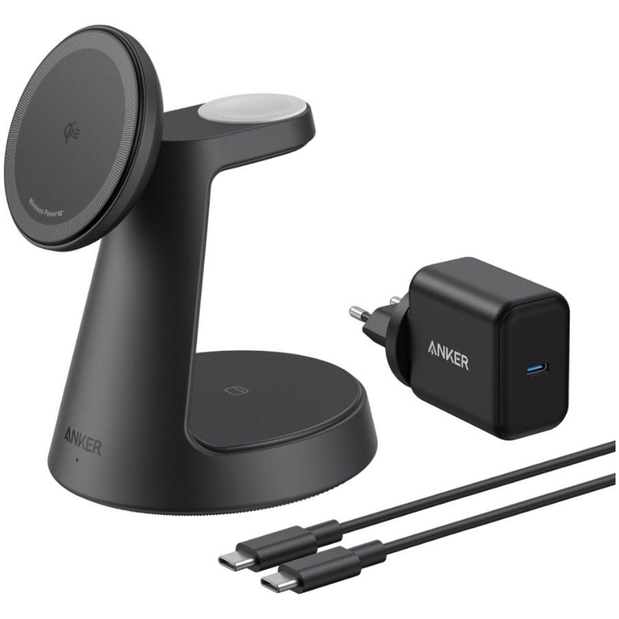 Anker MagGo Wireless Charging Station (3-in-1, Dock Stand) cable and charger bundle Black - slika 6