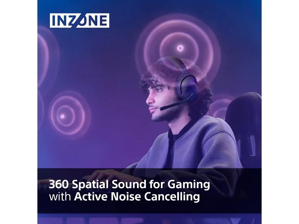 Sony gaming slušalic INZONE H5bežične slušalice BT; mikrofon360 Spatial Sound za Gaming 28h baterija - slika 3