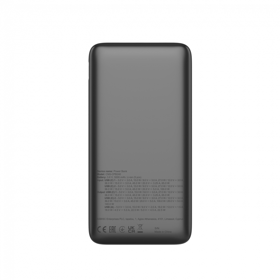 CANYON Power Bank PB-240, 25000mAh PD140W display power bank,Size160.0x82x27 mm Weight 508+-10g, Dark Grey - slika 4