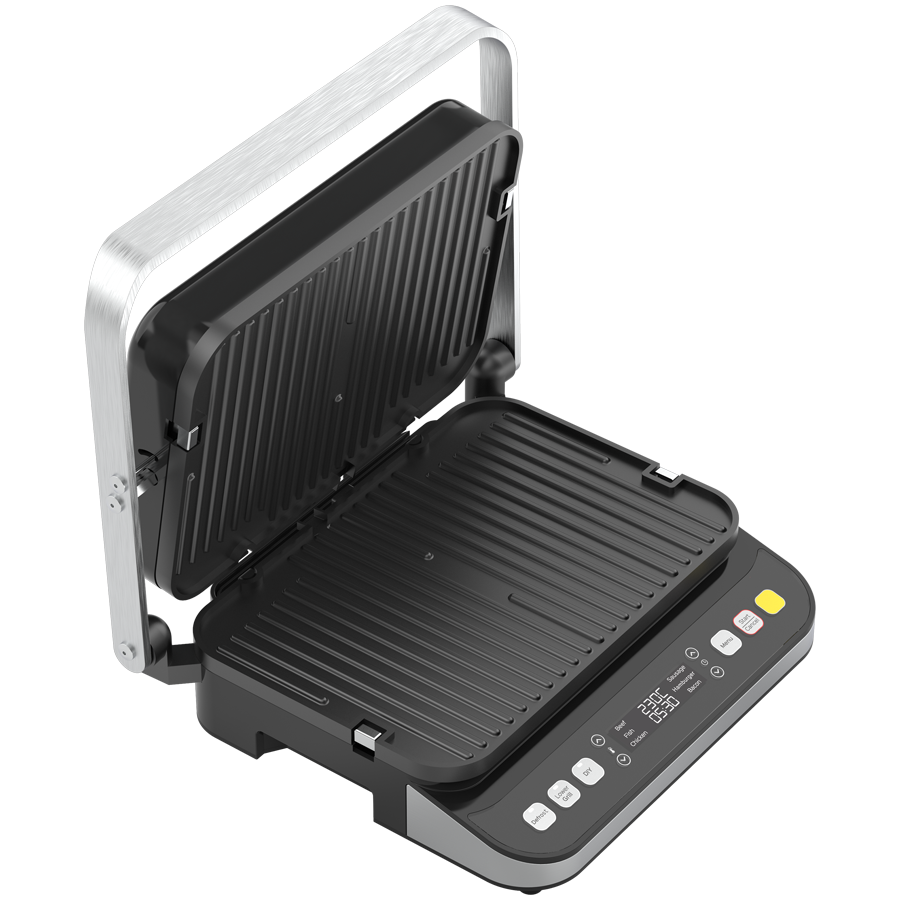 AENO ''Electric Grill EG5: 2000W, 2 heating modes - Lower Grill, Both Grills, 6 preset programs, Defrost, Max opening angle -180°, Temperature regulation, Timer, Removable double-sided plates, Plate s - slika 3