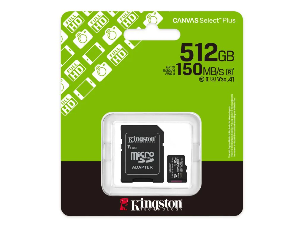 Kingston microSD 512GB Class10Canvas Select Plus150MBs Read,Class 10 UHS-I - slika 2