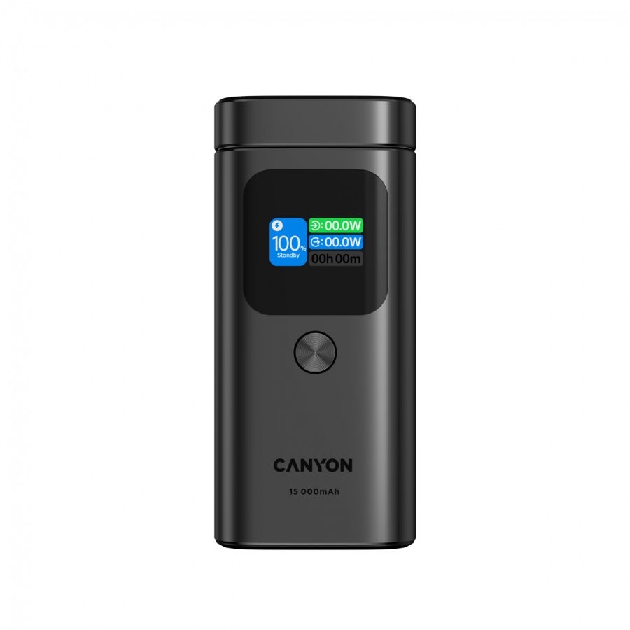 CANYON Qi2 magnetic power bank OnPower 150 15000mAh Aluminium Dark grey - slika 3