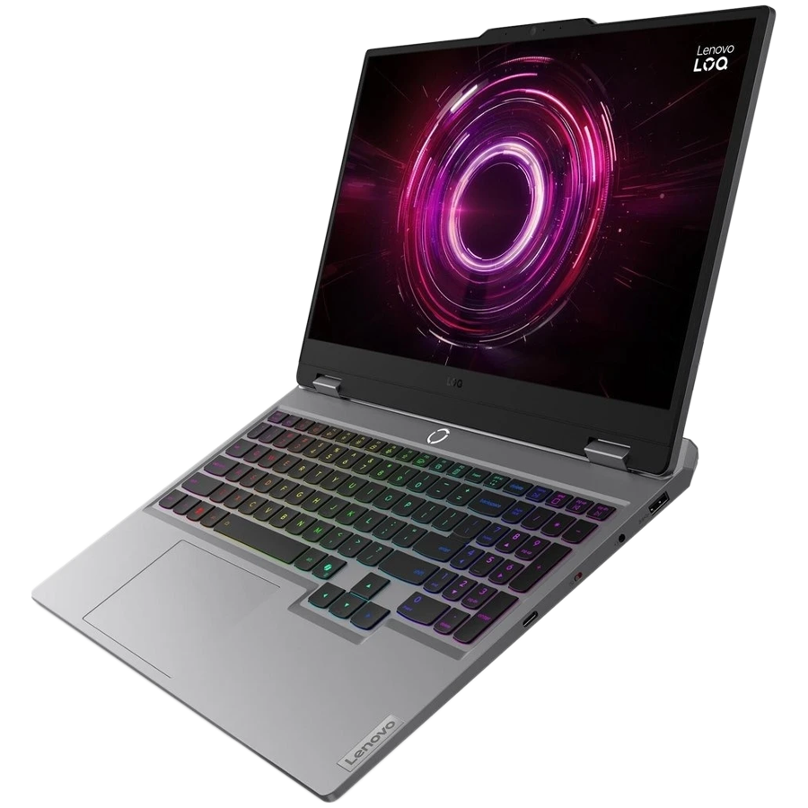 LENOVO LOQ 15AHP10 15.6" FHD IPS, AMD Ryzen 7 250, 16GB DDR5, NVIDIA GeForce RTX 5050 8GB GDDR7, 512GB SSD, 3xUSB-A, USB-C, HDMI, RJ-45, WiFI 6E, BT5.3, BH Kb, 80Wh, No OS, Luna Grey, 2Yr - slika 3