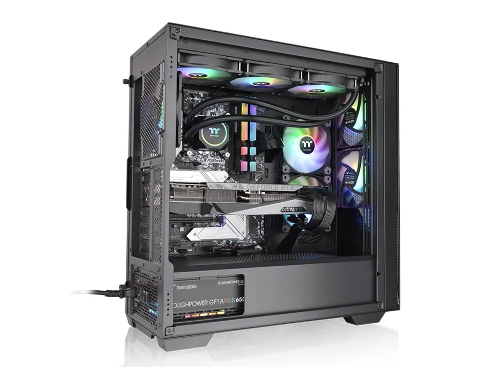 Thermaltake Divider 370 ARGB Mid tower, tempered glass, 3x 120mm ARGB PWM fan - slika 2