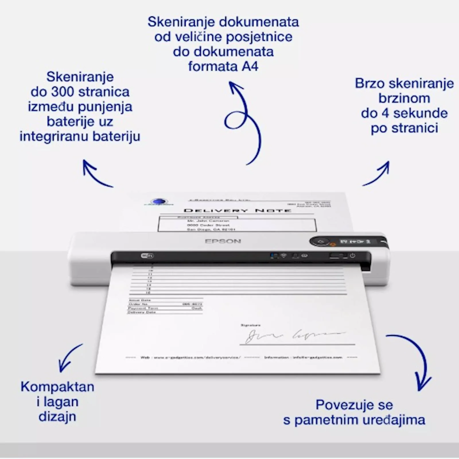 Skener EPSON WorkForce DS-80W - slika 2