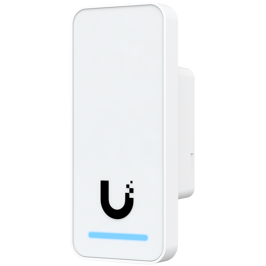 UniFi Access 2nd generation compact indoor/outdoor reader for organizations, with integrated welcome speaker and LED flash