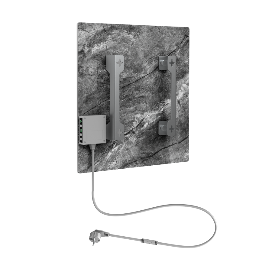 AENO Premium Eco Smart Quadro Wall Heater, 500W, 50x50 cm., Tempered glass, Infrared+convection heating type, LED display Plug type: Europe (E/F type), Antique Marble, Made in Poland, Limited edition - slika 2