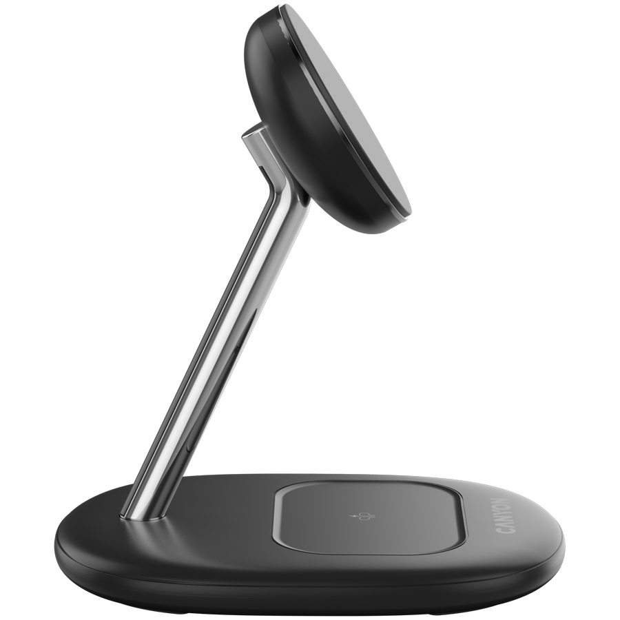 CANYON wireless charger WCS-205 15W Qi2 2in1 Black - slika 6