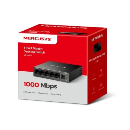 Mercusys MS105GS 5-Port Gigabit Desktop Switch, 5× Gigabit Ports, Desktop Steel Case, Wall Mounting, Plug and Play, Power Saving, Compact design, Green Ethernet technology, Silent - slika 7