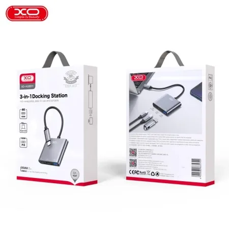 XO HUB011 USB Type-C Multi-hub 3in1 - slika 2