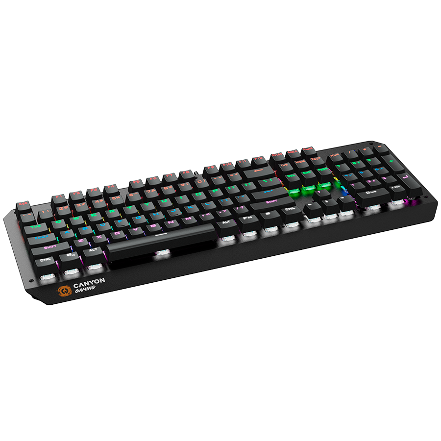 CANYON Wired multimedia gaming keyboard with lighting effect, 108pcs rainbow LED, Numbers 104keys, EN double injection layout, cable length 1.8M - slika 3