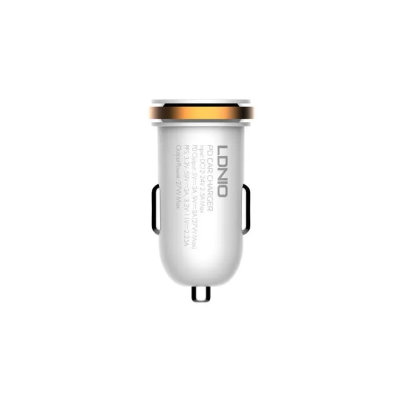 Auto punjac LDNIO C22Q 27W PD Type C + Type iPhone kabal - slika 2