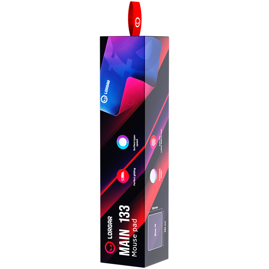 Lorgar Main 133, Gaming mouse pad, High-speed surface, Purple anti-slip rubber base, size: 360mm x 300mm x 3mm, weight 0.2kg - slika 7