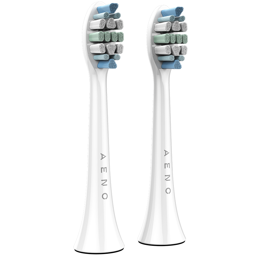 AENO Replacement toothbrush heads, White, Dupont bristles, 2pcs in set (for ADB0003/ADB0005 and ADB0004/ADB0006)