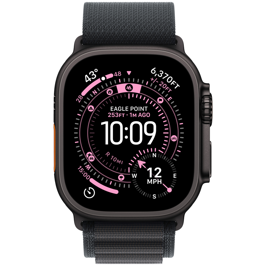 Apple Watch Ultra 3 Cellular 49mm Black Titanium Case with Black Alpine Loop - Large - slika 2