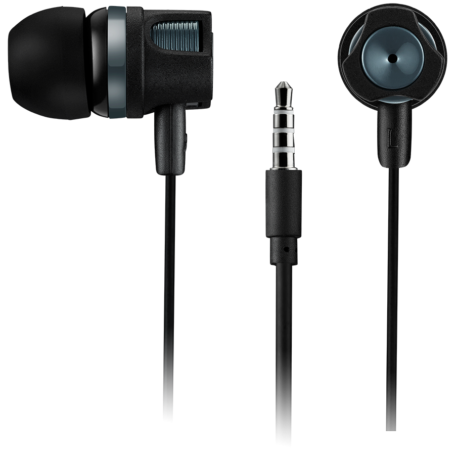 CANYON Stereo earphones with microphone, 1.2M, dark gray - slika 2