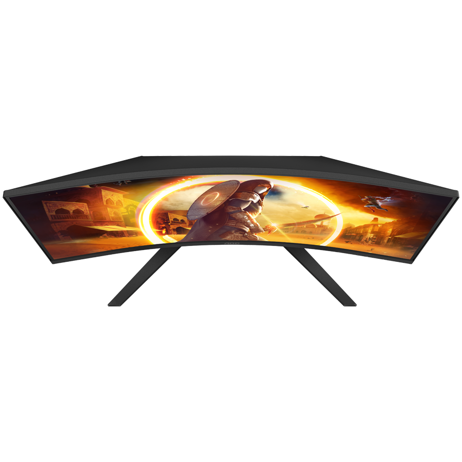 AOC Monitor Gaming CQ32G4VE Curved  31.5” FAST VA, 16:9, 2560x1440, 180Hz, 0.5ms, 300 cd/m2, 3500:1, Audio, HDMI, DP, 3-sided frameless, Adaptive Sync, Tilt, Black-Red, VESA 3y - slika 6