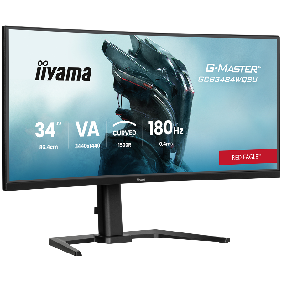 IIYAMA Monitor LED GCB3484WQSU-B1 34" VA 1500R 3440 x 1440 180Hz 21:9 500 cd 4000:1 0.4ms HDMI DP USB HUB Full Ergo - slika 2