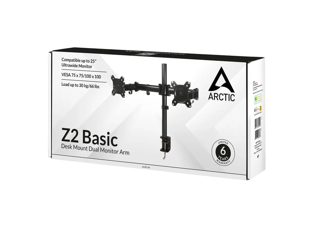 Arctic Z2 Basic dual nosačza monitore, desk mountdual monitor arm - slika 4