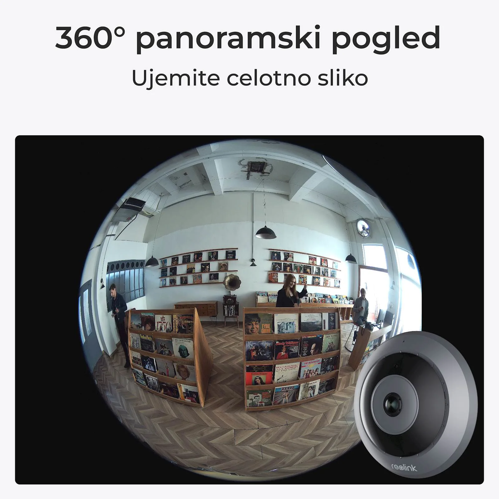 Reolink Ip Kamera Fisheye P520 6MP, 360° Fisheye pogled, POE - slika 3