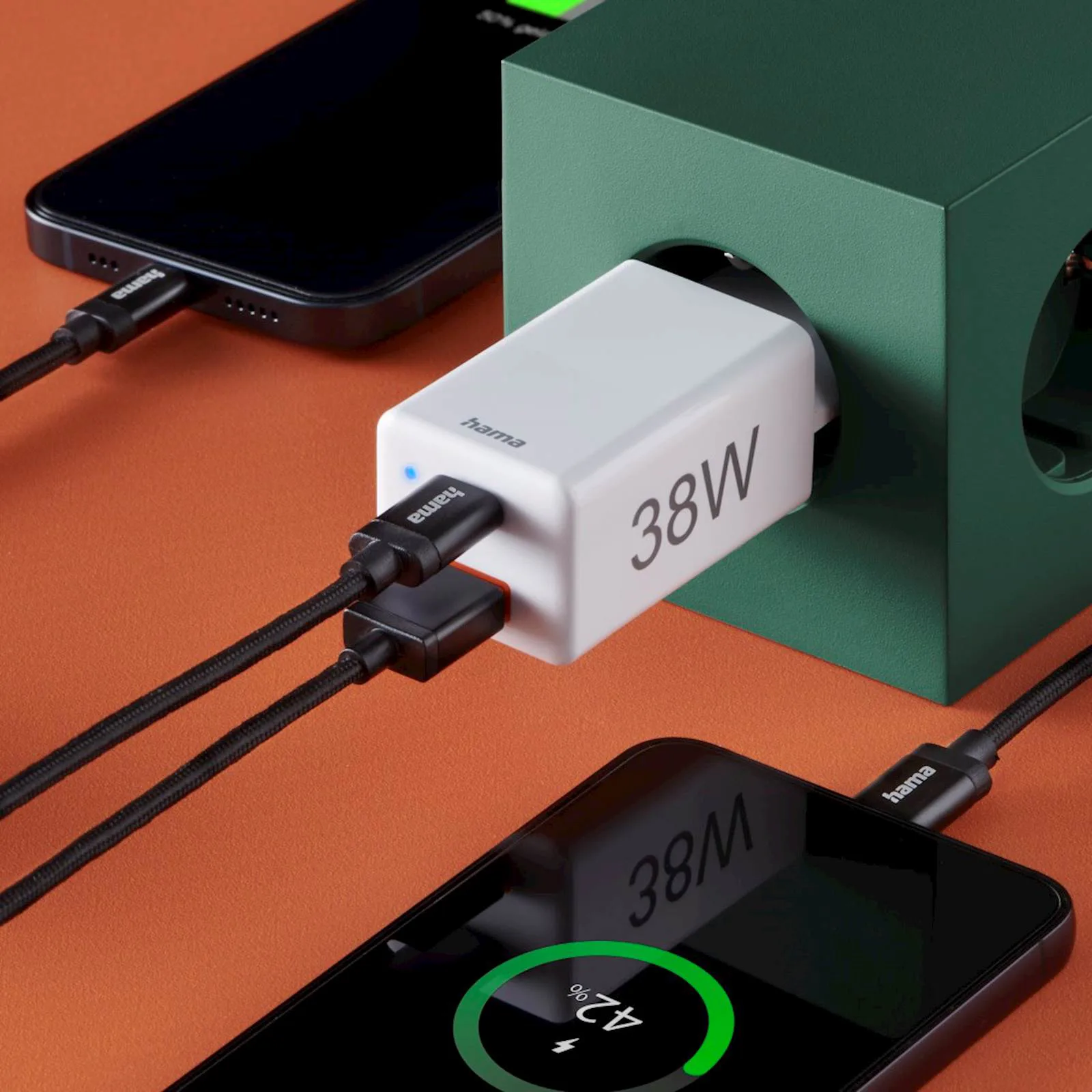 Punjač HAMA glava, USB-C+A, QC 3.0, 38W - slika 3