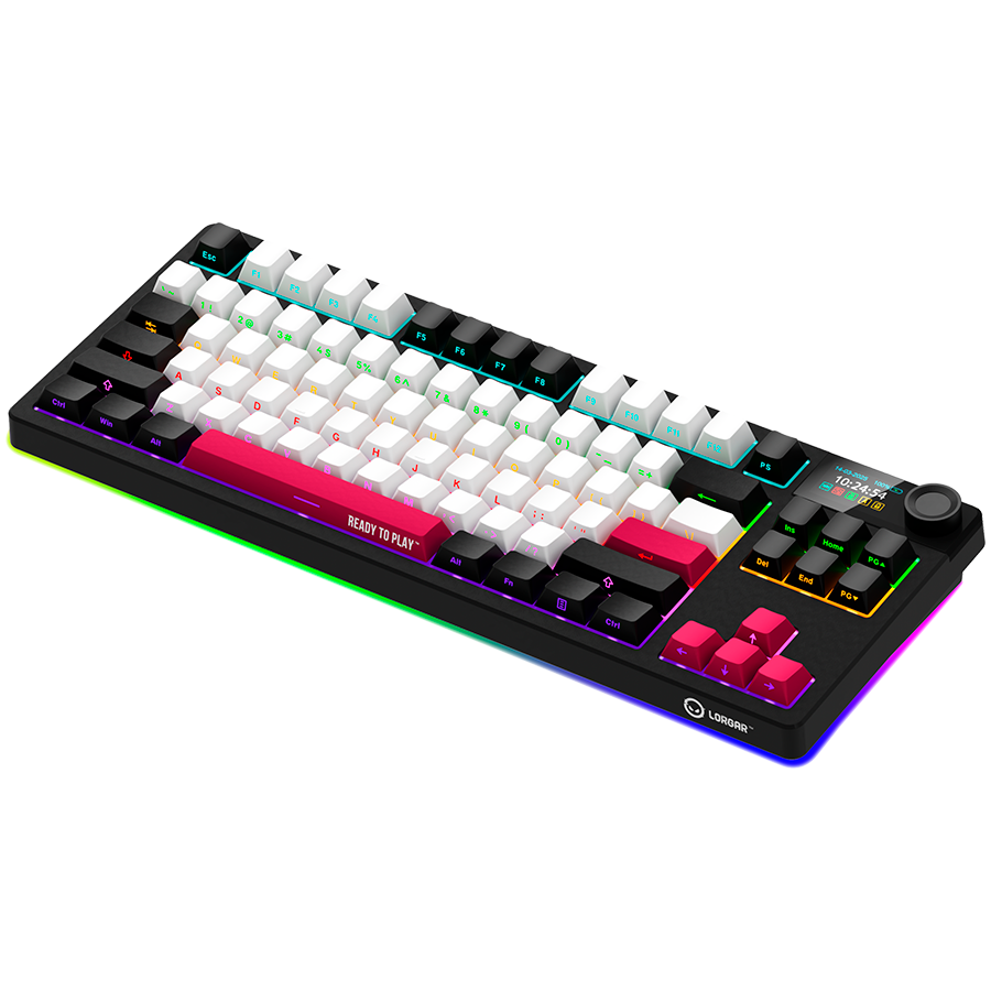 LORGAR KBP70TKLW, Wireless TKL Mechanical Gaming Keyboard Pro, Black/red, EN layout - slika 2