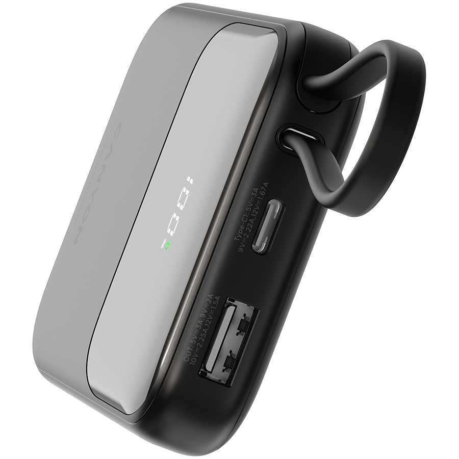 CANYON power bank OnPower 101 built-in cable 10000 mAh PD22.5W Black - slika 6
