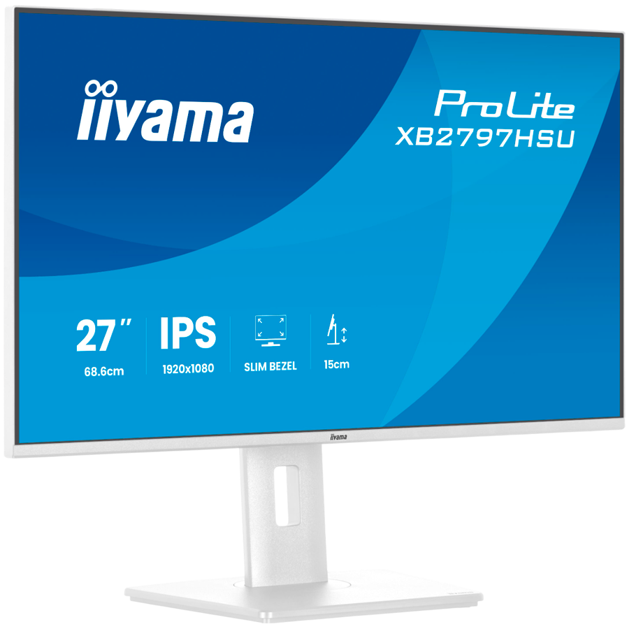 IIYAMA Prolite XB2797HSU-W1 Business Monitor - 68.6 cm (27"), FULL HD (1920x1080), IPS LED, 120Hz, 350 cd/m², matte / white - slika 3