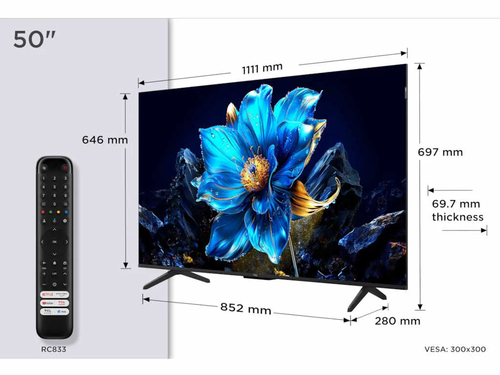 TCL 50"P7K 4K QLED TV 60HzGoogle TV; HDR multi-format;HVA Panel; Game Master; Dolby Atmos; - slika 3