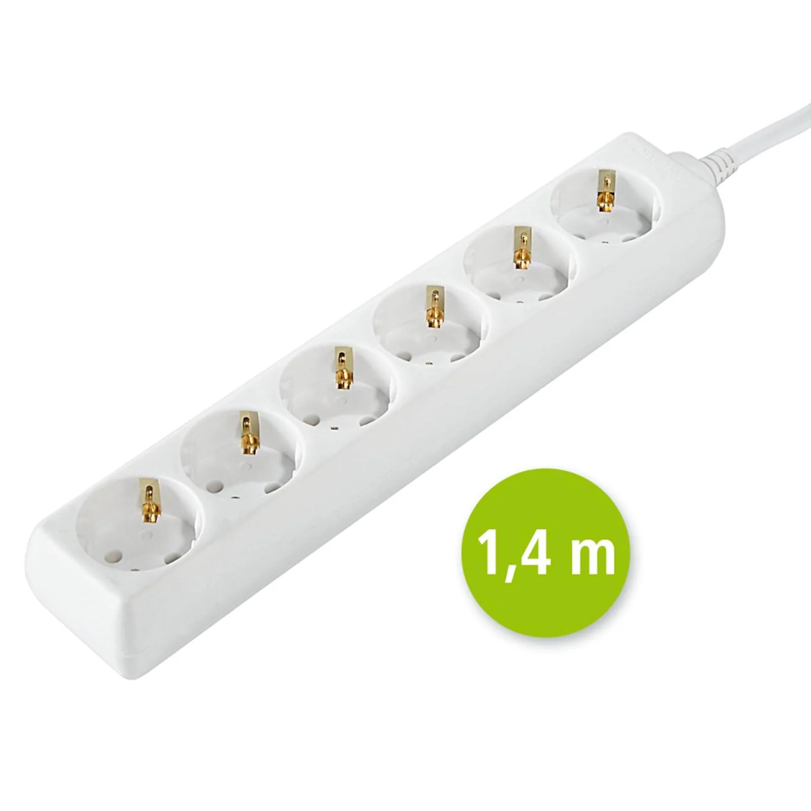Produžni kabl Hama, bijeli,  1,4m, 6 utičnica - slika 2