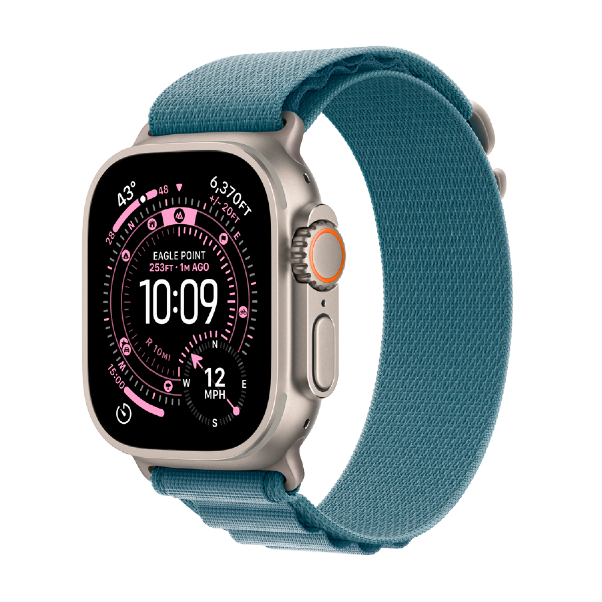 Apple Watch Ultra 3 Cellular 49mm Natural Titanium Case with Light Blue Alpine - slika 2
