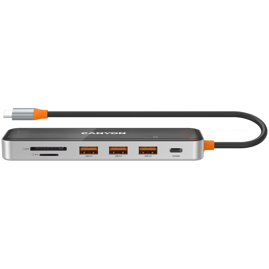 CANYON hub DS-13 7in1 4k USB-C Transparent Space Grey - slika 4