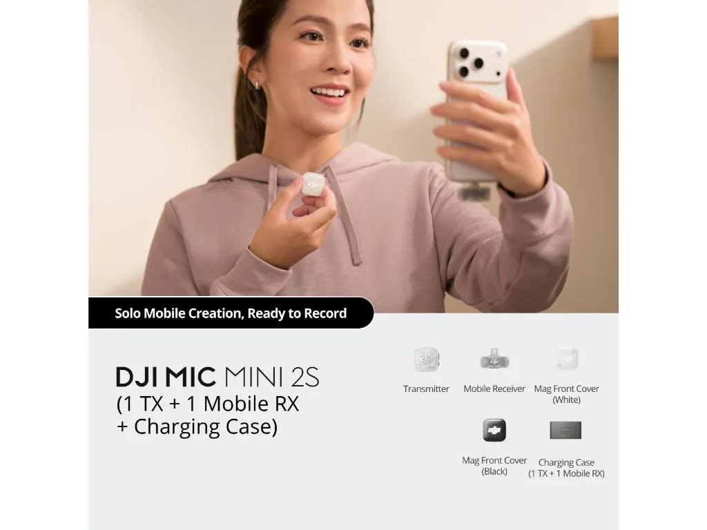 DJI Mic Mini 2S (1 TX + 1 Mobile RX+Charging Case) - slika 2