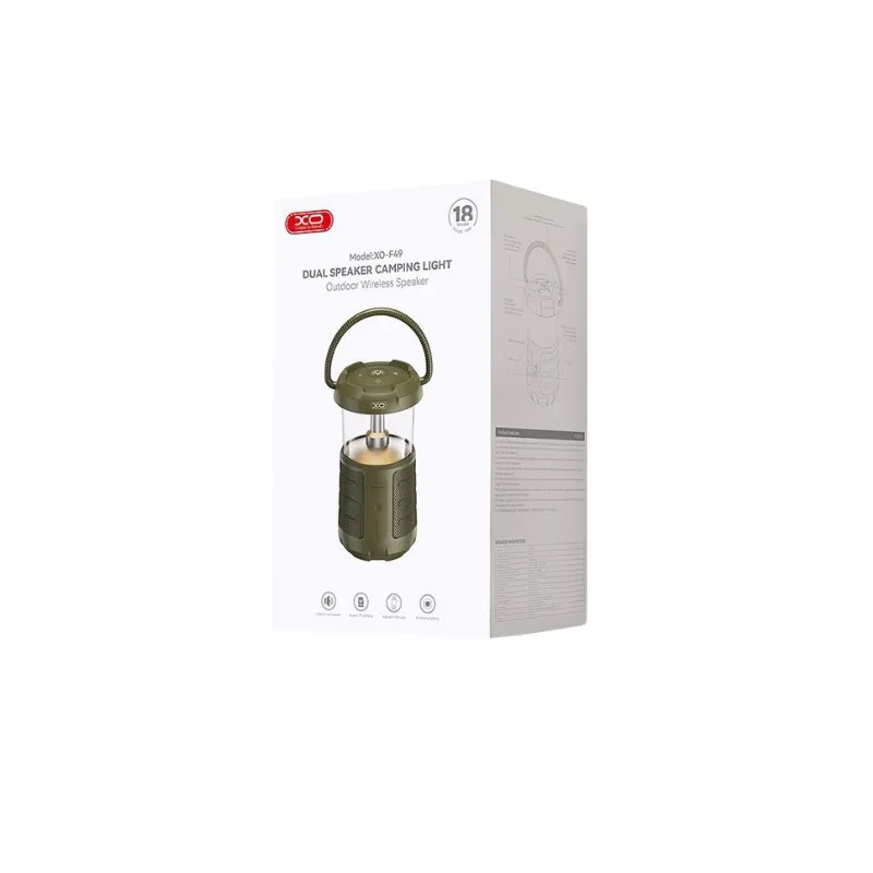 Bluetooth zvucnik XO F49 + kamping lampa 15W 2600mAh Green - slika 3