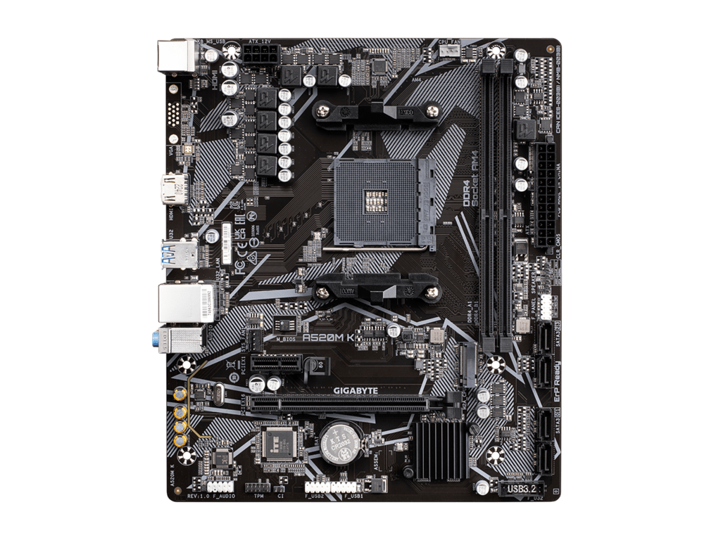 Gigabyte MB [A520M K V2 G10]AM4; 2xDDR4;M.2; 4xSATA; 6xUSBVGA, HDMI; mATX; - slika 3