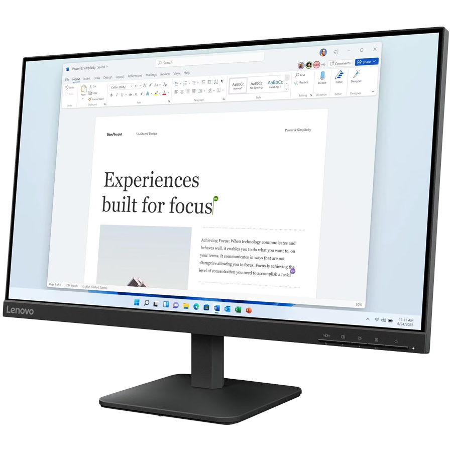 Lenovo Monitor LED L24-4e 23.8" IPS 1920x1080 3ms 1300:1 250cd Anti-Glare VGA HDMI Tilt 3y - slika 3