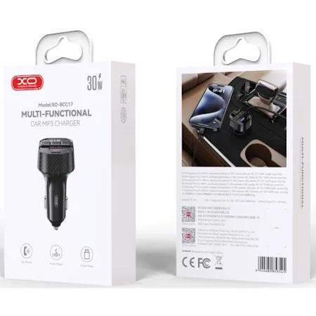 XO BCC17 FM Transmitter Bluetooth + Car charger 30W - slika 2