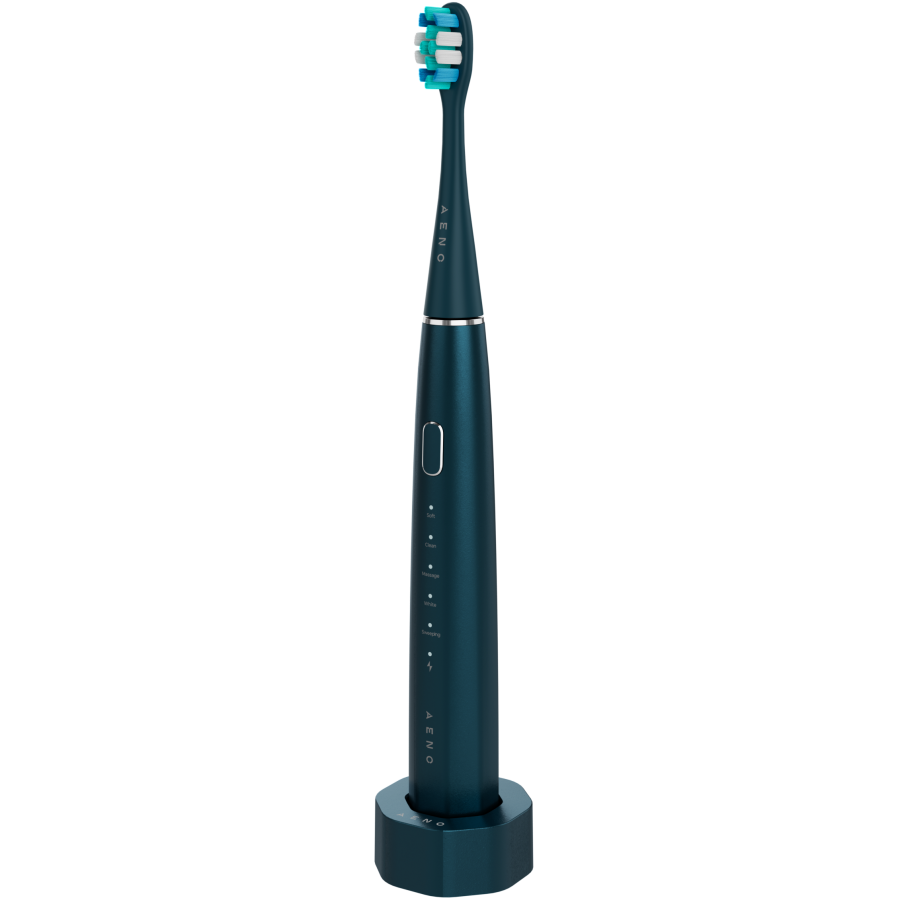 Wireless Tooth Brush, Navy Blue, 3 Brush Heads, 1400mAh, Function: Soft, Clean, Massage, White, Sweep