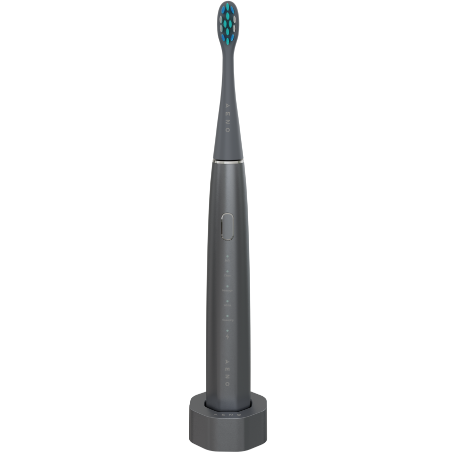 Wireless Tooth Brush, Grey, 3 Brush Heads, 1400mAh, Function: Soft, Clean, Massage, White, Sweep - slika 2
