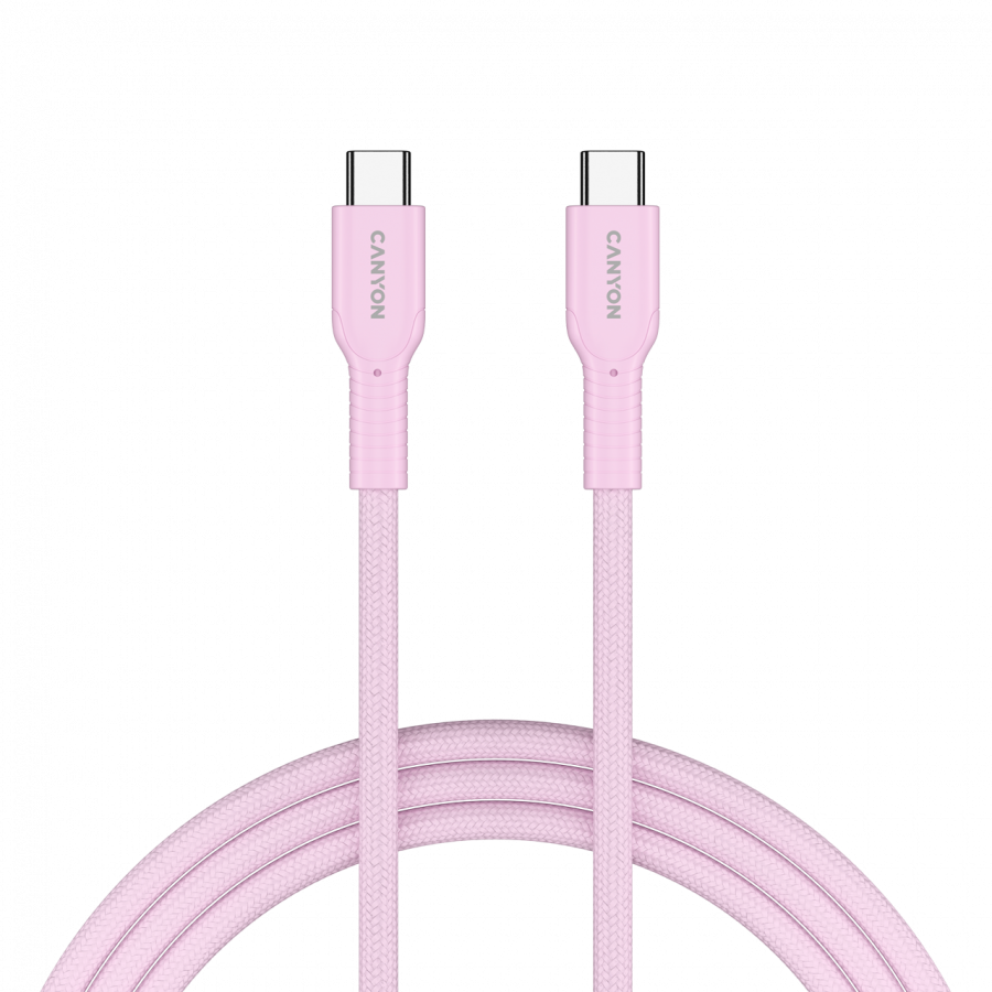 CANYON cable OnWire 60CL C-C 60W COLOR Braided 1m Pink - slika 4