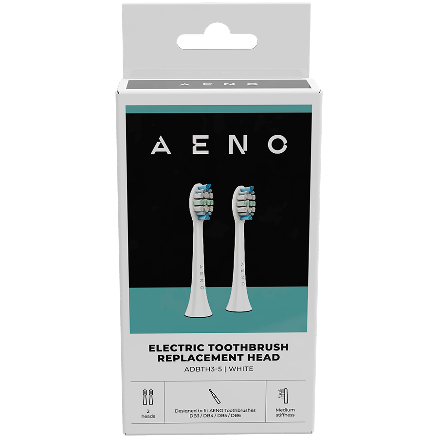 AENO Replacement toothbrush heads, White, Dupont bristles, 2pcs in set (for ADB0003/ADB0005 and ADB0004/ADB0006) - slika 2