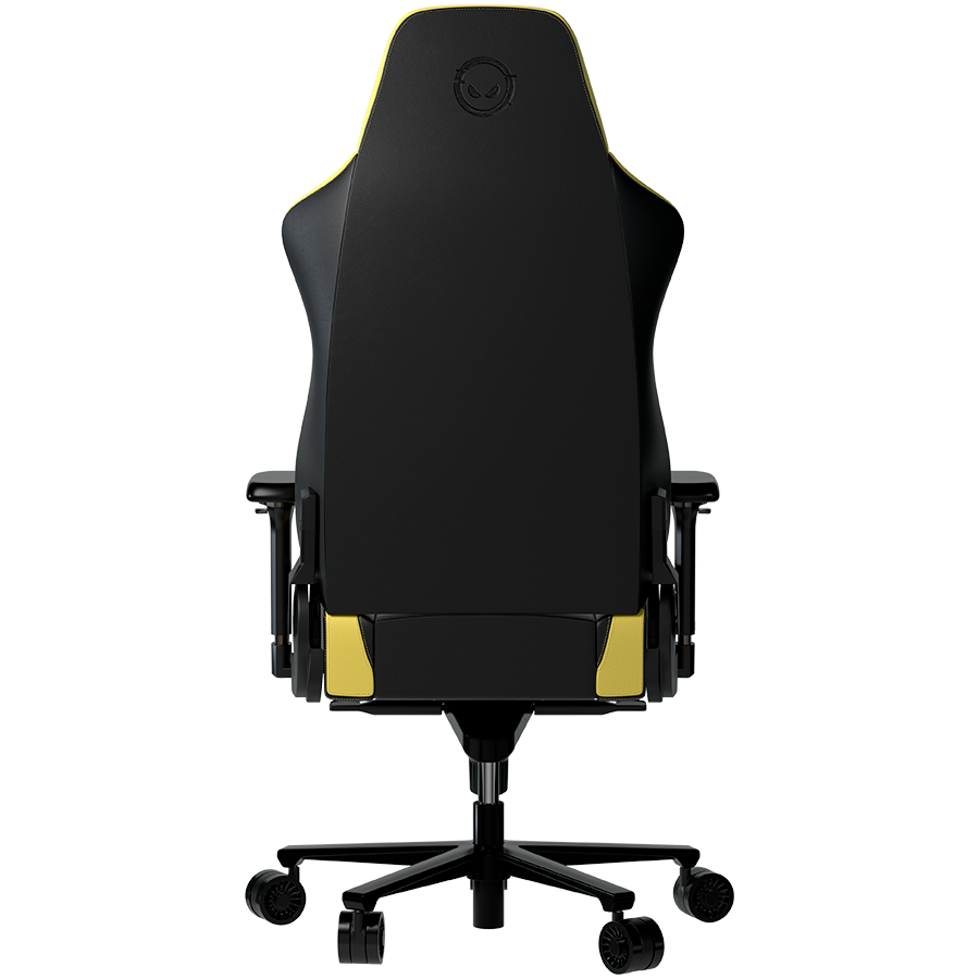 LORGAR Base 311, Gaming chair, PU eco-leather, 1.8 mm metal frame, multiblock mechanism, 4D armrests, 5 Star aluminium base, Class-4 gas lift, 75mm PU casters, Black + yellow - slika 4