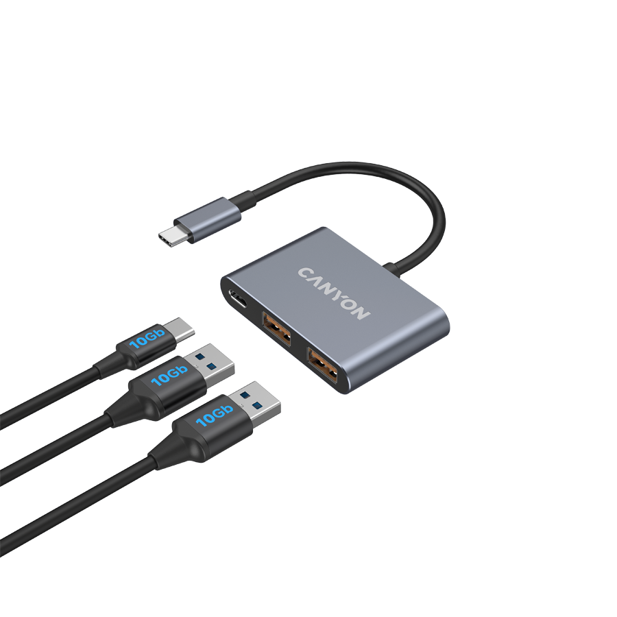 CANYON hub DS-3 3in1 USB-C Dark Grey - slika 5